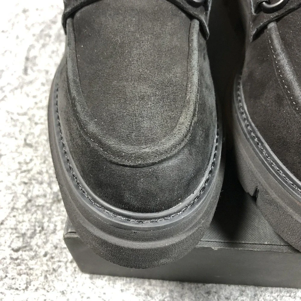 Sofft Loafers Womens 10 Black Leather Slip On Lug Sole Buckle Comfort Shoes